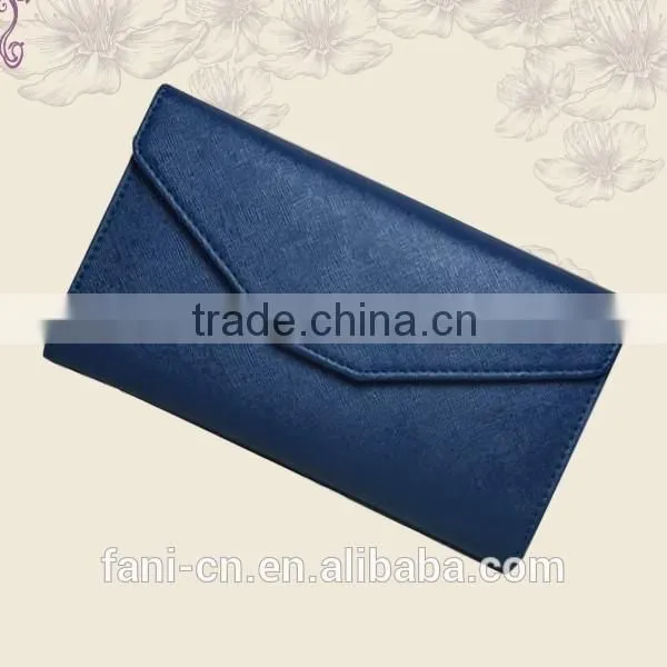 Wholesale multifunction cheap PU leather clutch purse with pen holder design for woman