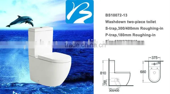 Ceramic S-trap P-trap Two-piece Toilet