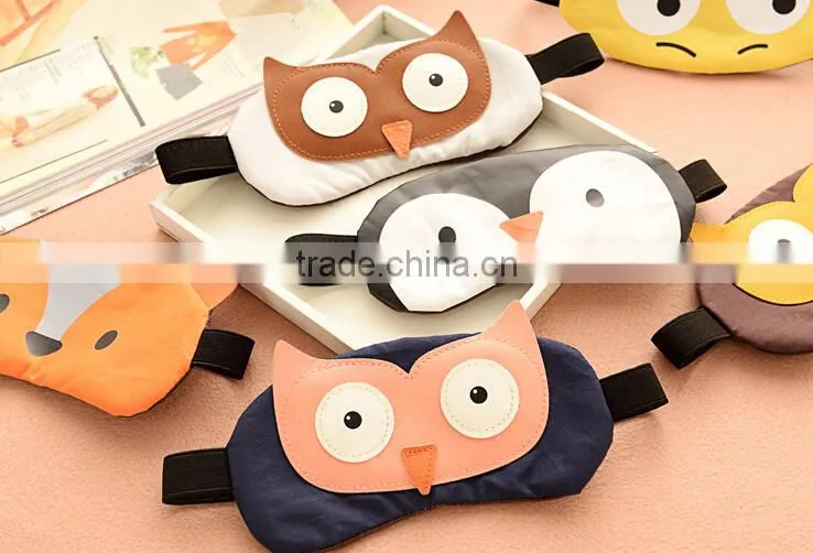 Wholesale korean funny cute animal custom blindfold anti-wrinkle and dark circle comfort travel sleeping cover eye mask