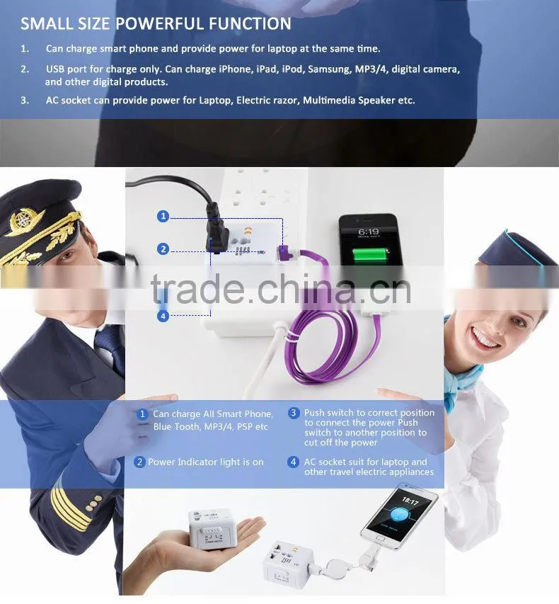 China Factory Wonplug Patent 2015 Hot Sale Worldwide Usb Travel Charger