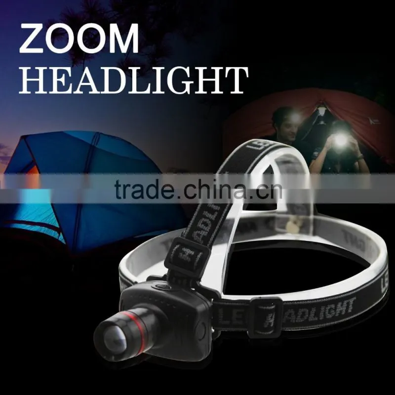 3W Focus Zoom LED Headlamp 3 Mode Energy Saving Outdoor Sports Camping Fishing Head Lamp Flashlights