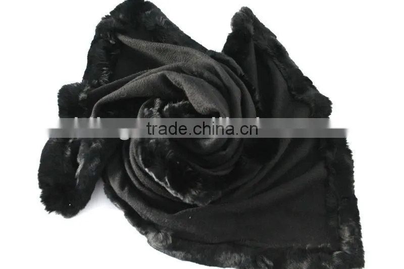 cashmere fur edged pashmina wraps