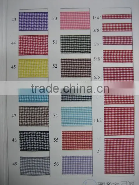 New Gingham grosgrain Ribbons ,mixed colors, 5/8" to 1-1/2" wide double side gingham,50 yard / roll.
