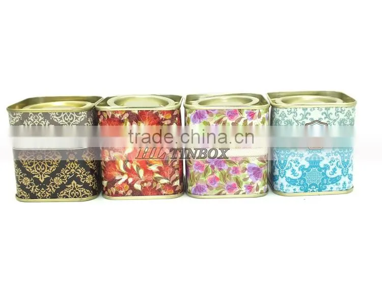 Set of Cute Square Cartoon Gift Tin Can/Tin Box
