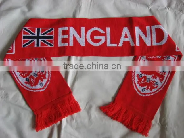Cheap Soccer Scarf, Jacquard Knit Soccer Sacrf, Fancy Soccer Fan Scarf