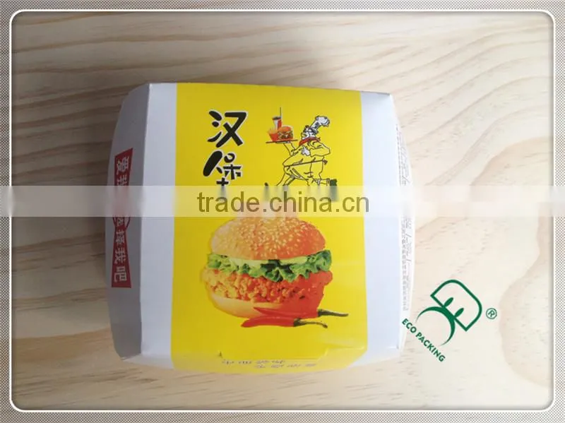 custom take away paper hamburger boxes