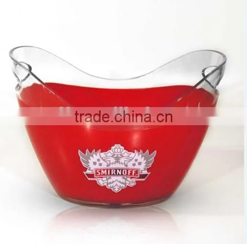 oval shape smirnoff acrylic led ice bucket for wholesale