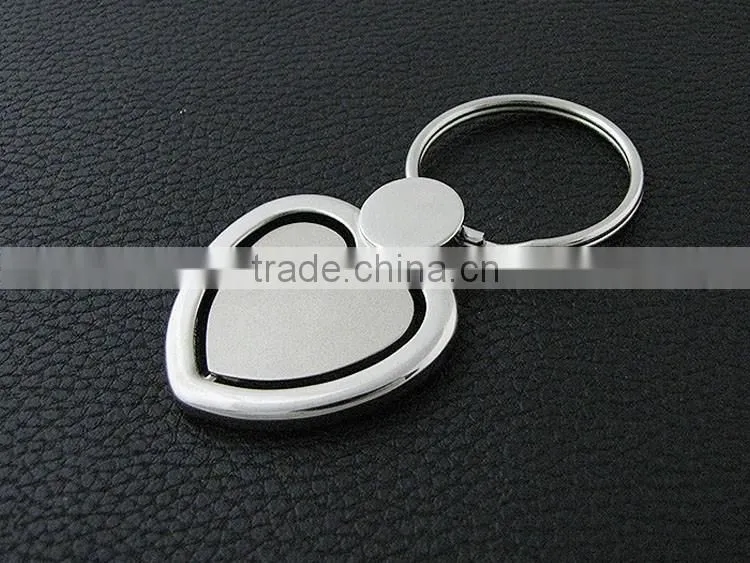 custom metal fancy heart shape spinning cute keyring for lovely girls