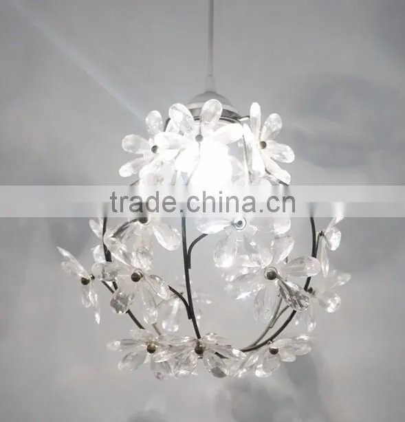 Modern Pendant Light Flower Clear Plastic Shade Decorative Hanging Pendant Light Restaurant Home Hotel Pendant Light