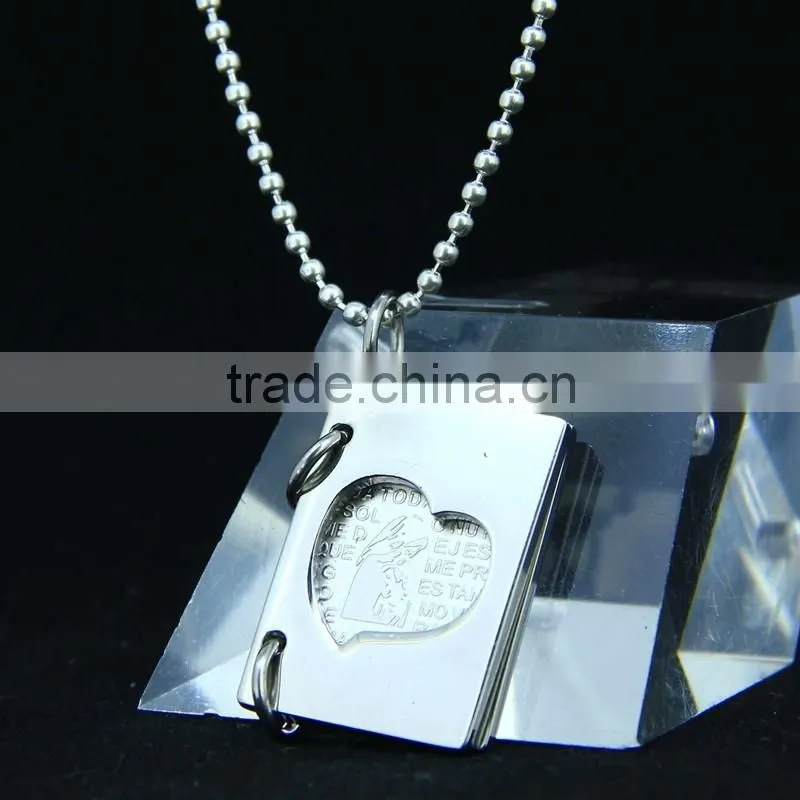 stainless steel book pendants new design