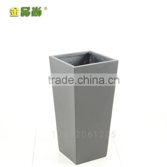 inclined matt black wholesale price poly fiber flower pots