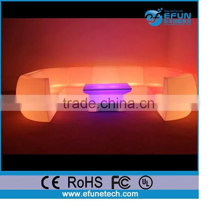 rgb color changing bar/lounge furniture led sectional sofa with remote control