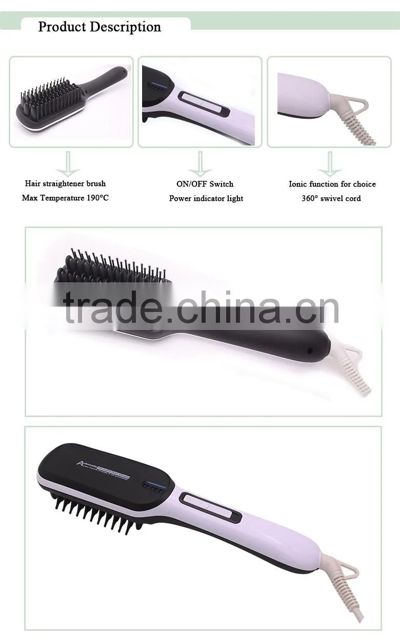 Popular Hot Sell Steam Hair Brush Ceramic Brush Straightens Hair Comb with LCD Display as Seen on TV