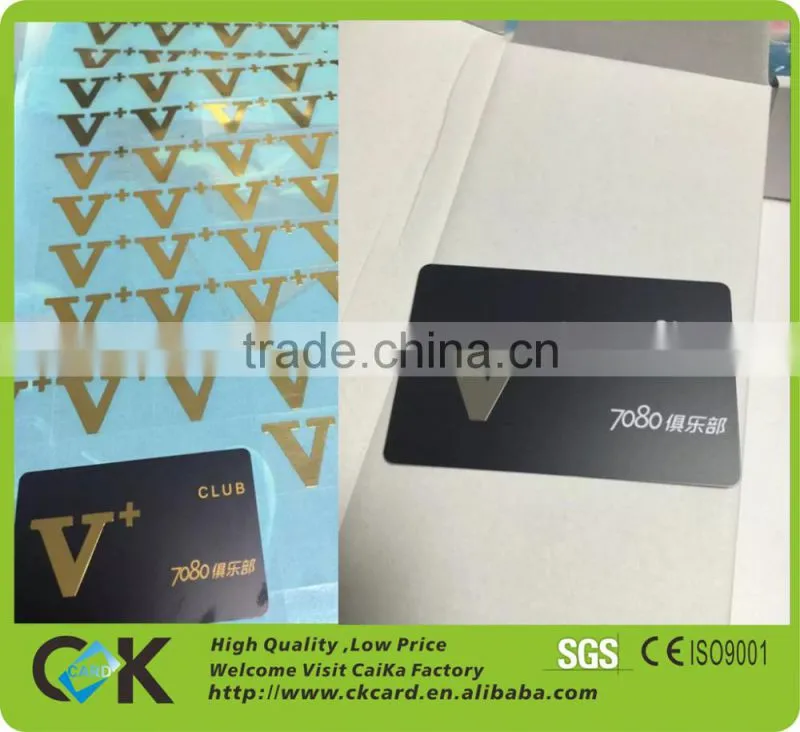 patched metal logo pvc card from China golden manufacturer