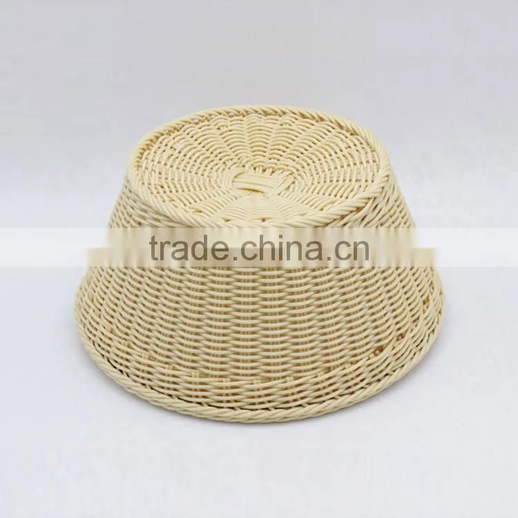 Wholesale custom made round fruit basket beige color bulk wicker baskets