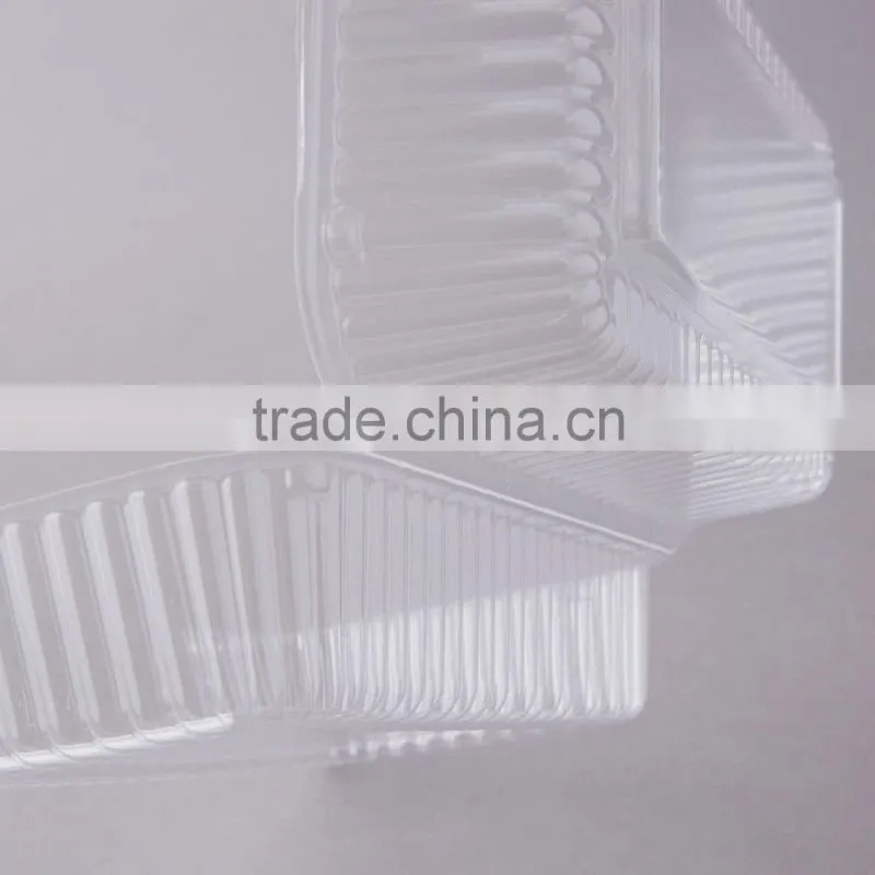 Durable Packaging Deep Clear Hinged Plastic Container, BOPS Clamshell Food Take Away Box for Cake, Hotdog