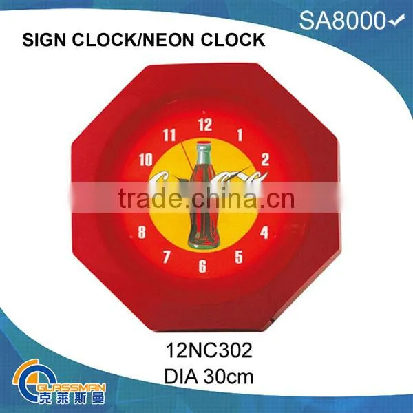 neon light wall clock