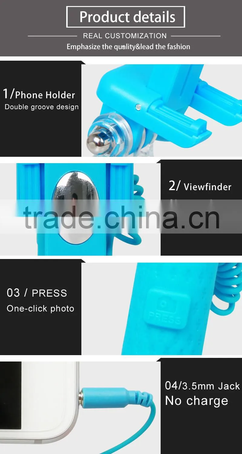 Wholesale foldable mini wired monopod