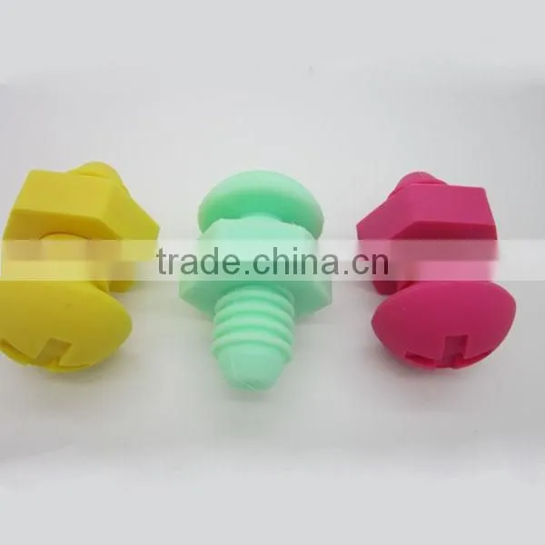 Hot! High quality decorative silicone screw wine stopper