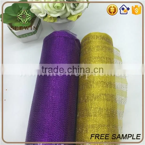 new design bright-coloured flower packing mesh paper