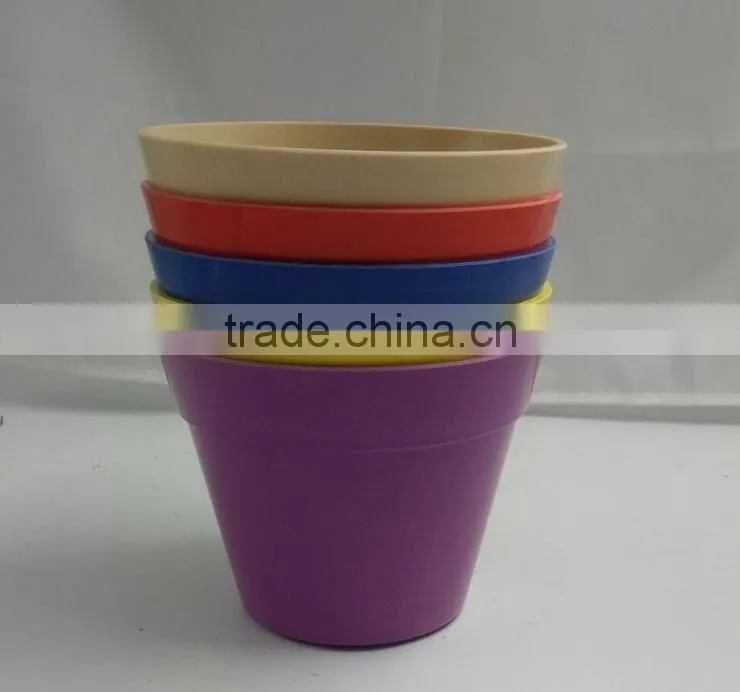 eco bamboo fibre garden flower pot planter Various color