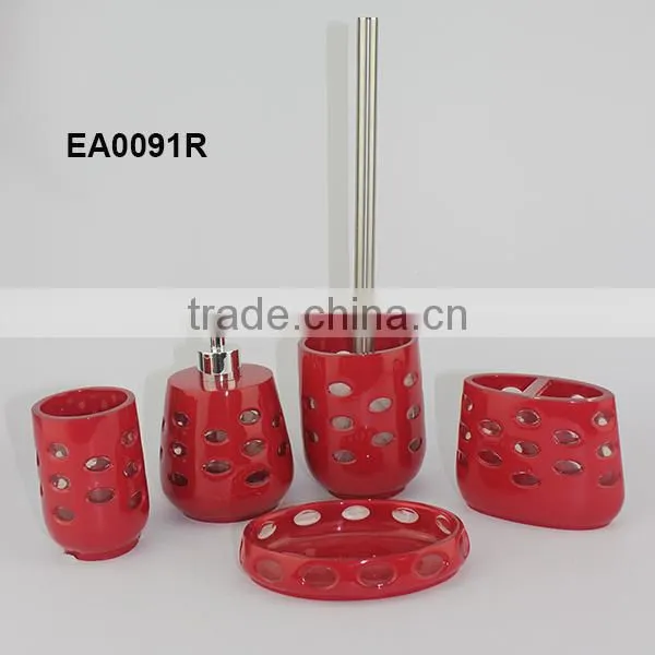 EA0341 bathroom products bathroom soap and lotion dispenser set soap dispenser and soap dish also toiletbrush holder