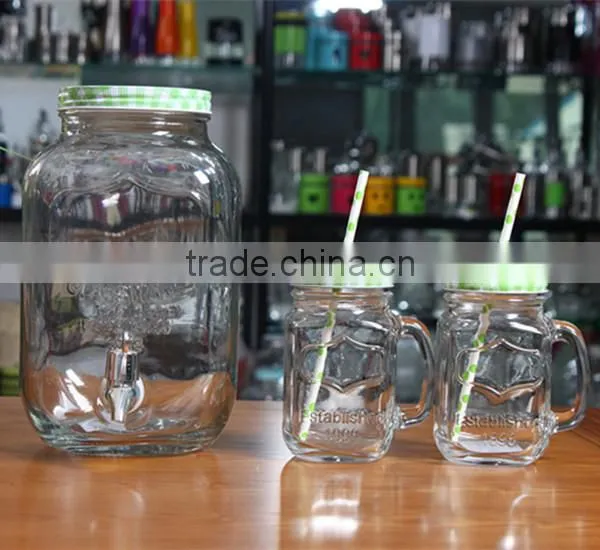 transparent glass juice dispensers with S/S lid