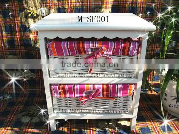 wicker storage cabinet& basket