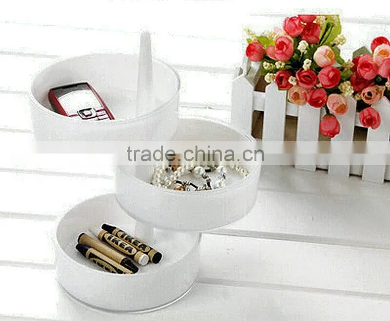 3 tiers acrylic cosmetic storage dishes