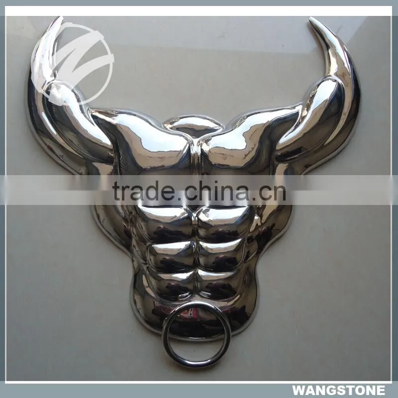 Stainless Steel Wall Art Bull Sculpture