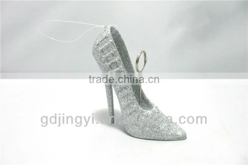 Dongguan acrylic high heel wedding card holder with glitter