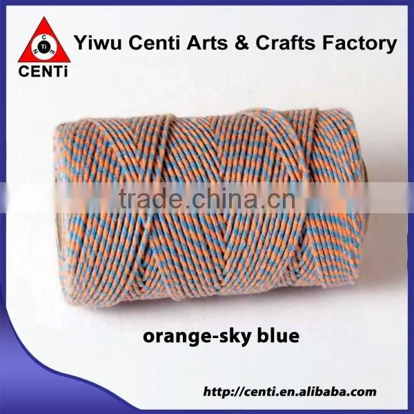 Quality orange and sky blue coloured original cotton bakers twine double colour bakers twine