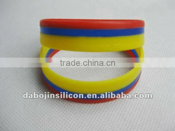 Ecuador country flag silicone fashion wristbands