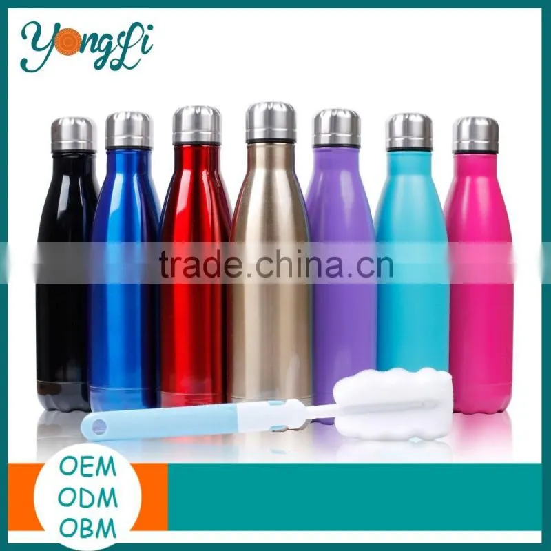 Perfect for Outdoor Sports 17oz(500ml) Double Wall Stainless Steel Insulated Water Bottle