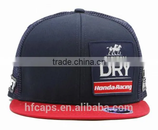 Racing Red Flat Brim Snapbacks Wholesale Mesh Hats