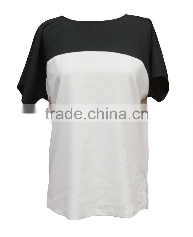 latest design high quality boat/bateau neck new fashion unique blouses