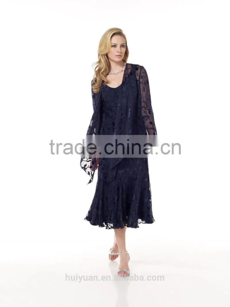 formal long sleeve knee length plus size dress