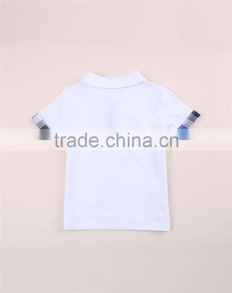 Boys Gender Knitting,Plain Dyed Children Polo t shirt the sleeves with lace