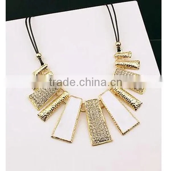 F20090N newest design jewelry necklace irregular pattern leather cord necklace
