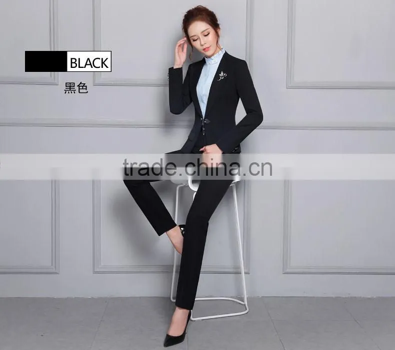 Black Grey Color Office Uniform Designs and Pictures Elegant Lady Office Uniform for Women
