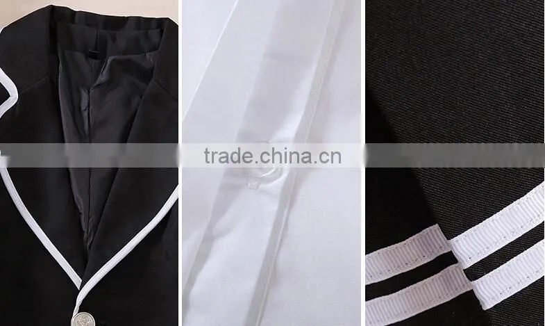 Juqian 2016 wholesale custom colours school skirt suits korean high school uniforms sets