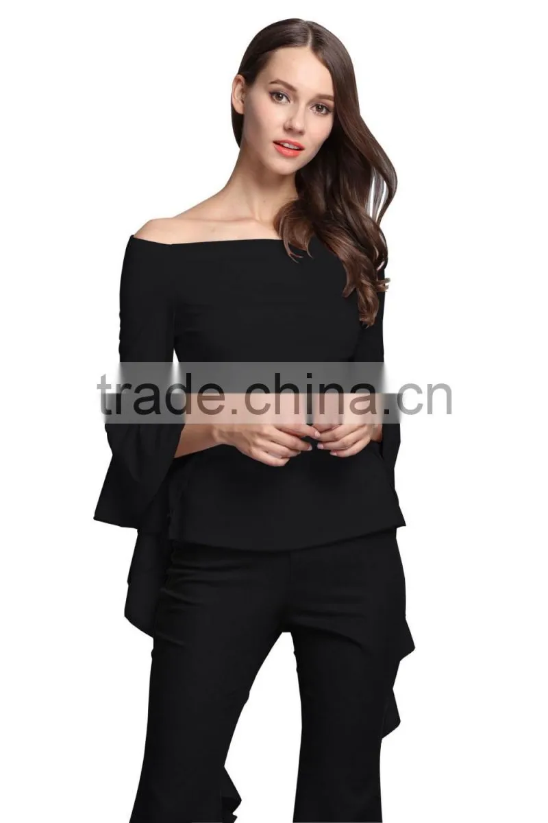 China manufacturer fashion long sleeve blouse elegant ladies top for women 2017