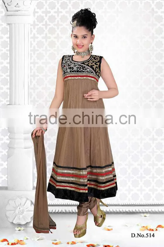 Lovely Red color with orange design at neck salwar kameez sizzling Girls Ready Made
