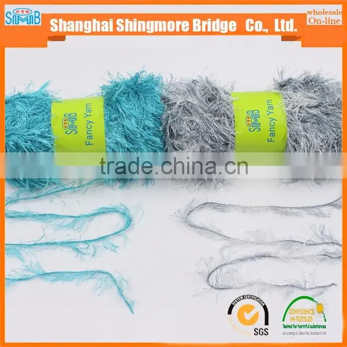 Fancy factory hot wholesale 100% polyester feather yarn pine yarn for knitting