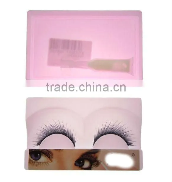 Natural Fashion Synthetic Hair False Eyelash Extension Wholesale Price,Hand Made Cheap Fake Eyelashes with Gel Supplier in China