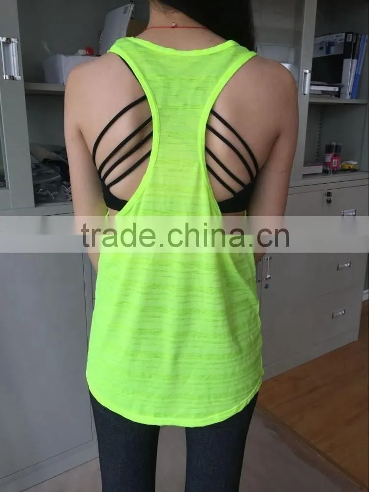 Green fitness gym vest lightweight racerback spaghetti strap cami yoga tank top women
