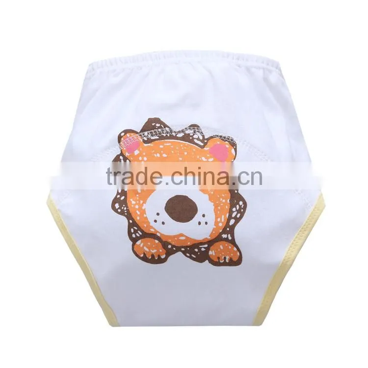 lovely cartoon animal design 3 layers printed waterproof pure cotton baby diaper