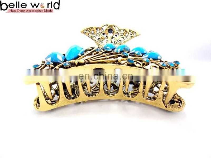 Europen Retro Metal Rhinestone Jewel Hair Claw Clip