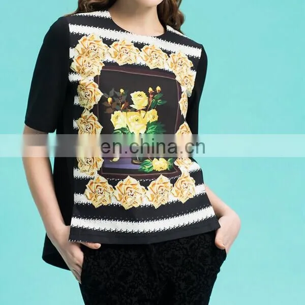 Promotion short sleeves ladies fashion design casual suit