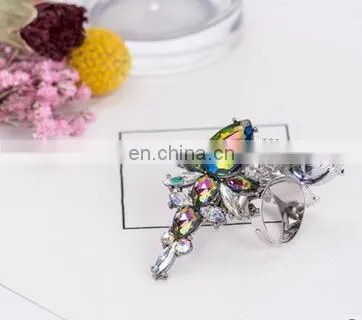 Vintage Bohemia Large Crystal Stone Big Ring Colorful Russian Indian Ring Women Exaggerated Decorate Party Jewelry